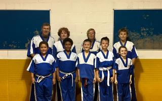 Success - DKBK students with chief instructor Lee Dingwall and instructor Carolyn Rowland